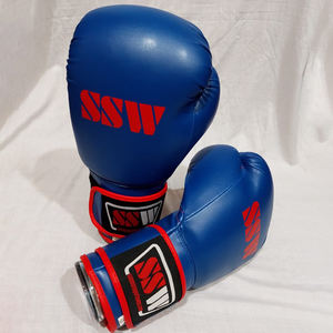 Gants de poinçonnage personnalisés OEM 16oz logo en cuir PU respirant professionnel personnalisable pour une utilisation en extérieur dans la boxe d'arts martiaux - Product Image 3