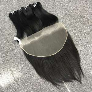 Prix usine vente chaude 100% Extensions de cheveux raides naturels humains 13x4 13x6 Transparent pour cheveux frontaux en dentelle - Product Image 6