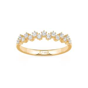 Jeulia Moissanite Round Cut <b>Sterling</b> <b>Silver</b> Women's <b>Band</b> <b>Ring</b> - Product Image 3