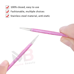 Pinzas de Acero Inoxidable con Punta Inclinada para Extensión de Pestañas, con Colores y Logotipo Personalizados, Hechas a Mano - Product Image 3