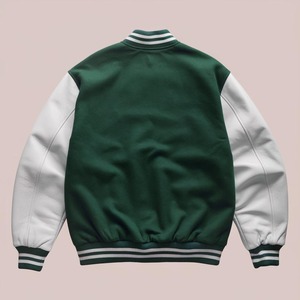 Chaquetas universitarias de primera calidad para hombre con mangas de cuero con logotipo bordado y cuerpo de lana perfecto para trajes elegantes de Hip Hop e informales - Product Image 2