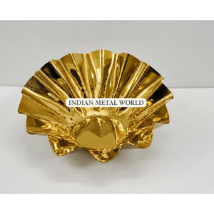 Tazón para Chocolate de Acero Inoxidable de Diseño Admirable, Soporte para Postres Ecológico, Moderno, con Acabado Dorado Pulido, Vajilla para Postres - Product Image 1