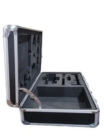 Boîte à outils personnalisée pour le transport de l'ensemble d'outils mallette portable en aluminium de couleur noire et insert en mousse noire