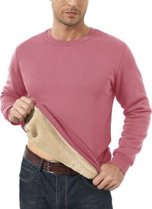 Sudadera de Forro Polar sin Forro para Hombre, Color Gris Rosado, Bordada, Transpirable, Cálida para Invierno, Cuello Redondo, Talla Grande, GK Leather Industries - Product Image 2