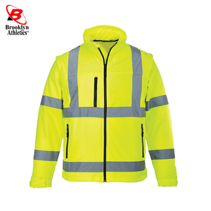 Chaquetas de carretera reflectantes de seguridad de invierno personalizables para ropa de trabajo de alta visibilidad de construcción con múltiples bolsillos Material de poliéster - Product Image 4