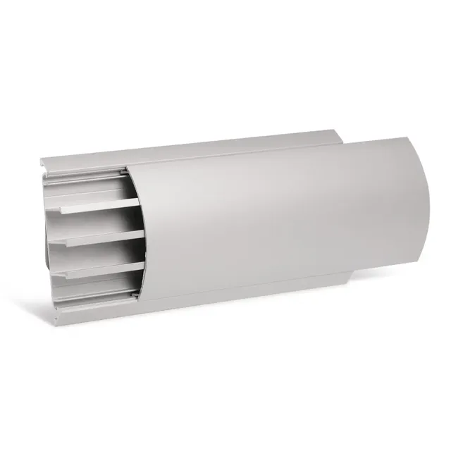 Amp Connect BLKS2090 90x20mm Anodized Aluminium Solid Through 4 Compartment Round Cable Trunking with Cover 8 Pcs Capacity