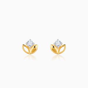 Boucles d'oreilles clous en diamant de laboratoire Collection Gold Bud - Product Image 6