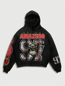 ชุดวอร์มและกางเกงวอร์มแนวสตรีทของผู้ชายชุดวอร์มพิมพ์ลายกราฟิกแบบกำหนดเอง OEM สำหรับฤดูหนาว - Product Image 2