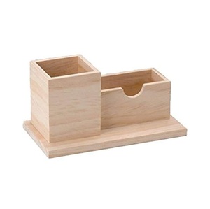 Porte-stylo en bois durable support de bureau organisateur multi-fentes stockage élégant fonctionnel pour bureau maison étude papeterie amoureux - Product Image 2
