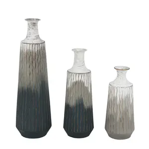 Brand New <b>Set</b> <b>3</b> Galvanized Iron Flower <b>Vases</b> Different Sizes Tabletop <b>Vase</b> Pots for Home Wedding Shape Unique Wedding Home - Product Image 5