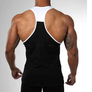 Haute qualité mode blanc noir coton vêtements pour hommes grande taille débardeurs entraînement musculation Fitness Gym respirant débardeurs - Product Image 4