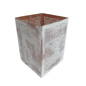 Votivo redondo decorativo de hierro para decoración navideña, tarro de vela votiva de lámina dorada para iluminación, Decoración de mesa hecha a mano - Product Image 3