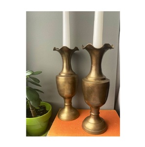 Large in Size Brass Tall <b>Vases</b> <b>Set</b> of Three Custom Mid Century Style Modern Antique Brass Flower <b>Vase</b> Wholesale Supplies Seller - Product Image 4