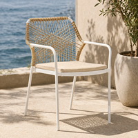 Fauteuil en rotin de style européen pour l'extérieur, chaise de jardin minimaliste pour balcon, terrasse, meubles de loisirs