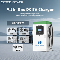 Chargeur rapide pour véhicules électriques SETEC POWER niveau 3 DC 60 kW-500 kW, station de recharge rapide commerciale