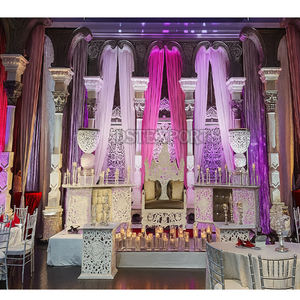 Boda asiática Grand Stage Cum Mandap Decoración Boda hindú Golden Stage Cum Mandap Tradicional Royal Wedding Stage Decoración - Product Image 3