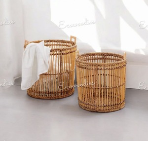 Cesta de ratán tejida a mano duradera y elegante de primera calidad con asas Cesta de lavandería Cesto de ropa sucia Cesta Organizador de lavandería - Product Image 6