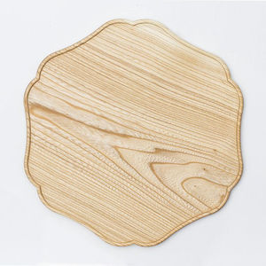 Assiettes de présentation en bois d'acacia de qualité supérieure avec motif artisanal, rondes, grain de bois brun naturel, pour la décoration de dîner et les mariages - Product Image 6