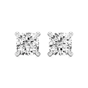 Pendientes Colgantes Solitarios Cuadrados de Oro de 14k en Oro Blanco, Rosa o Amarillo - Product Image 1