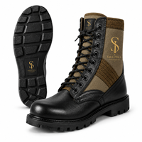 Bottes tactiques légères SUPER FORCE JB-SW-09 pour la jungle, tige en cuir véritable, semelle intérieure en caoutchouc, fermeture à lacets et zip, vert