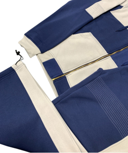 Haut à capuche en polaire de travail et pantalon évasé empilé ensemble deux pièces tenue décontractée chaude pour l'hiver Streetwear sweats à capuche de mode - Product Image 3