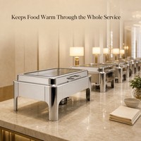 Chauffe-Plat Rectangulaire en Acier Inoxydable 9L pour Buffet, Brûleur à Combustible, Réchaud Alimentaire pour Hôtels de Luxe, Restaurants et Traiteurs - Vente en Gros