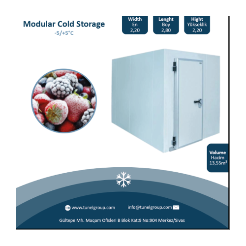Modular Blast Freezer Room Copeland Compressor Used/New -5/+5°C 7.74m³ Cold Storage for Farms