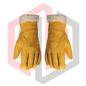 Gants thermiques en cuir de vachette avec doublure en fourrure, épaisseur de 11 oz, antistatiques, antidérapants, personnalisables pour la protection du travail de soudage - Product Image 3