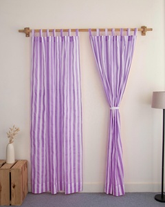 New Latest Collection of Handmade Striped Printed <b>Curtain</b> Set Beautiful Light Sheer <b>Curtain</b> Set - Product Image 1