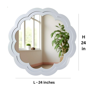 Handcrafted Wall <b>Mirror</b> with Grey Painted Distressed Carved Wooden Frame Decorative Accent <b>Mirror</b> Frame for Living Room Bedroom - Product Image 6