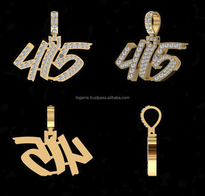 Collier pendentif en moissanite glacé de luxe personnalisé Bling Bling Hip Hop bijoux en diamant breloque en argent sterling - Product Image 3