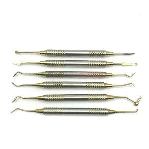 Outils dentaires plaqués titane 6 pièces ensemble spatules de restauration en résine composite pour cliniques dentaires dentistes professionnels - Product Image 3