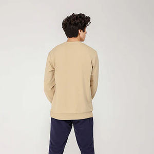 Pull en coton brodé lourd à bas prix avec logo personnalisé, sweat-shirt à col rond avec peinture bouffante pour hommes - Product Image 6