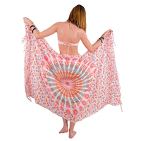Robe de plage imprimé Mandala, écharpe, Sarong, rayonne, vêtements de plage, personnalisable, OEM, prix d'usine, 2023, offre spéciale, 100%