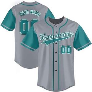 2024 último diseño personalizado seis botones camiseta de béisbol camisetas transpirables e impresas a bajo precio uniforme sublimado - Product Image 6