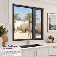 Fenêtre à battant en aluminium HUACAI 88 avec verre Low-E, isolation thermique, anti-poussière, design extérieur moderne pour villa en climat chaud