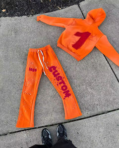 Conjuntos Deportivos de Invierno para Hombre con Estampado de Logotipo, Pantalones Acampanados y Sudaderas con Capucha, Trajes Deportivos de Dos Piezas, Servicio OEM - Product Image 6