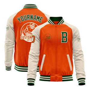 Personalizado de alta calidad de cierre de cremallera de los hombres Vintage Letterman Varsity chaqueta invierno otoño comodidad de talla grande transpirable piel de vaca - Product Image 1
