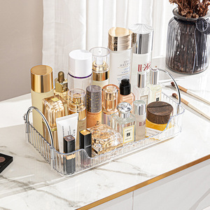 Estante de almacenamiento de baño de lujo, estante de encimera, bandeja de tocador, soporte de esquina, organizador de cosméticos, organizador de maquillaje giratorio 360 - Product Image 5