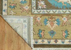 Premium Hand Knotted Oushak Wool <b>Rug</b> Eco-friendly Non-Slip <b>Washable</b> Soft Low Pile 100% Wool Home Floor Highly Durable <b>Kitchen</b> - Product Image 6