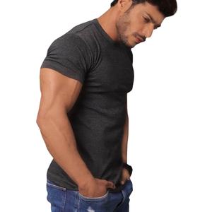 Camiseta de manga corta gimnasio culturismo Etiqueta Privada cuello impresión Logo básico transpirable entrenamiento algodón camisetas - Product Image 1