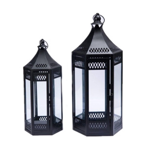 Nordic Style Black Antique Glass <b>Large</b> Metal <b>Candle</b> Pillar Holder Home Decor Garden Christmas <b>Lanterns</b> and <b>Candle</b> Jars - Product Image 4