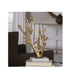 Sculpture décorative en aluminium fini or en métal pour la décoration de table Artisanat très exigeant fait à la main - Product Image 1