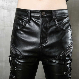 Pantalones de cuero genuino para hombre personalizados de alta calidad, pantalones de cuero para hombre con encaje lateral elegantes a prueba de agua 2025 - Product Image 4