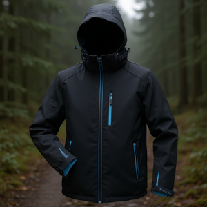 Winter ELYSEE Softshell <b>Raincoat</b> Black/Blue Uranos Design - Product Image 3