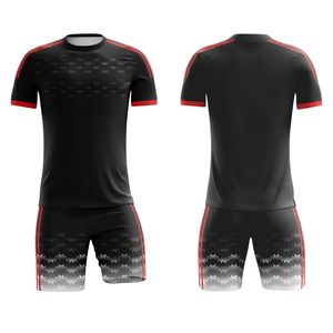 ชุดฟุตบอลสำหรับผู้ใหญ่แบบยูนิเซ็กซ์ ระบายอากาศได้ดี แห้งเร็ว เป็นมิตรกับสิ่งแวดล้อม ผลิตจากโพลีเอสเตอร์ 100% แบบสั่งทำพิเศษ คอกลม แขนสั้น - Product Image 1