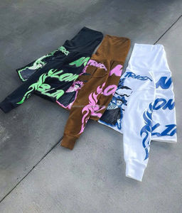 Personnalisé pour hommes Crop surdimensionné bas avec ficelle avec unisexe demi pas de poche ourlet brut 3D coupé bord coudre bouffée impression à capuche - Product Image 6