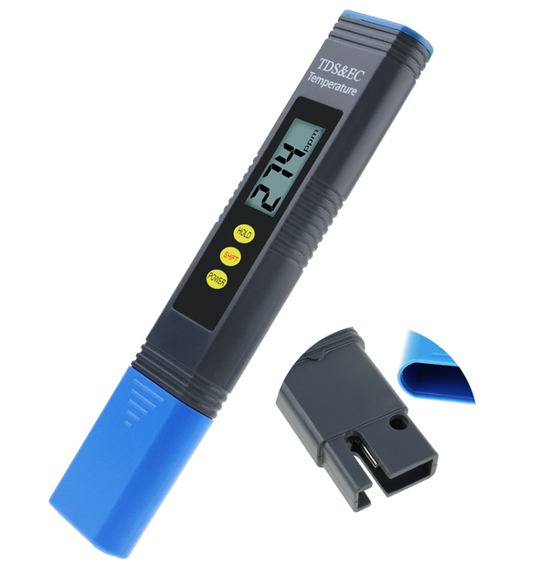 2-in-1 Digital Pen TDS & EC Water Quality Tester Professional Pocket Meter for Hydroponics, Aquaculture & Research