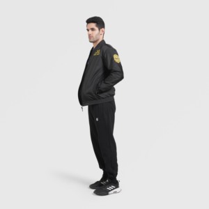 Veste en satin tissé Live Free noire de haute qualité, streetwear, avec capuche, fermeture éclair, patchwork, coton imperméable pour l'automne, taille XL - Product Image 4
