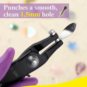 Pince à perforer professionnelle en acier au carbone de 1.5mm 5in mâchoire courte perforateur unique outil de fabrication de bijoux en gros OEM - Product Image 2
